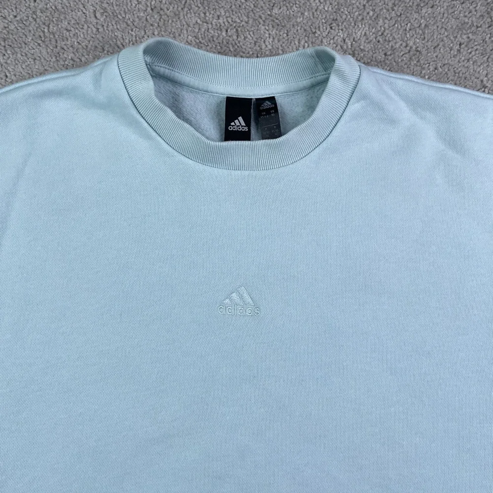 Adidas Sweatshirt Mens XS Light Blue All SZN Season Fleece Crewneck Pullover